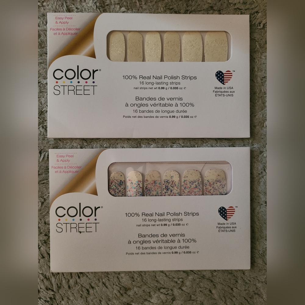 Color Street Cream and Confetti Nail Strips